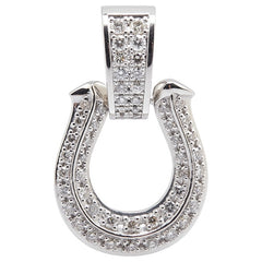 Pt950 プラチナ ダイヤ1.03ct ホースシュー 馬蹄 モチーフ ペンダントトップ メンズ 【中古】