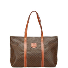 セリーヌ マカ トートバッグ ハンドバッグ ブラウン PVC レザー レディース CELINE 【中古】