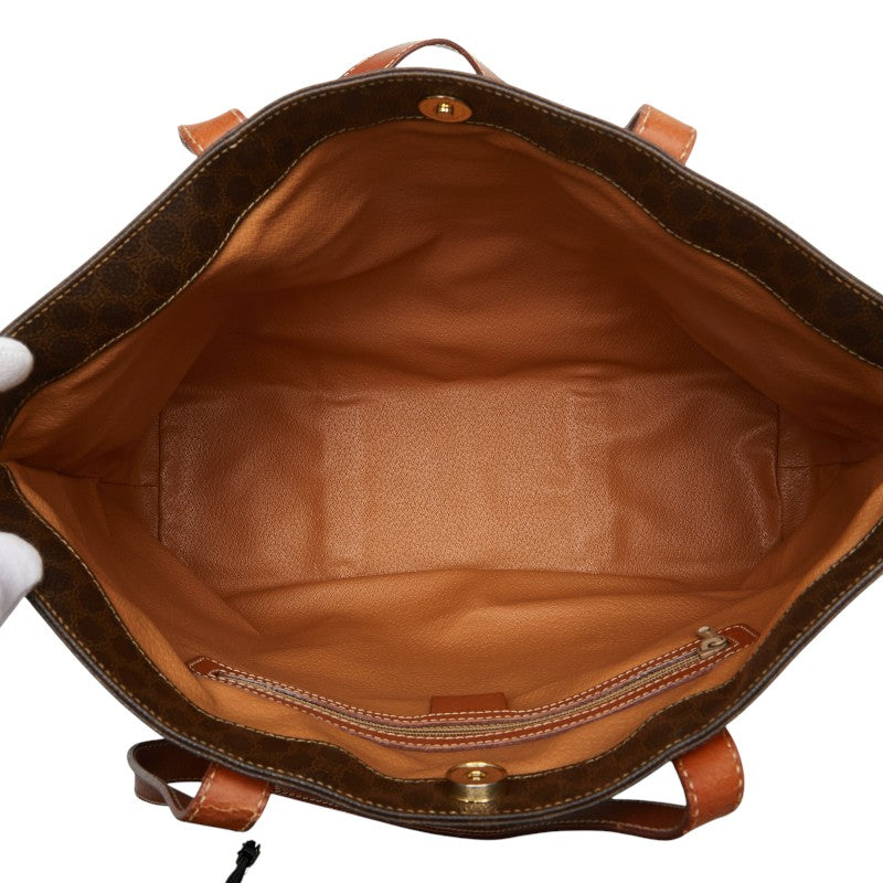 セリーヌ マカ トートバッグ ハンドバッグ ブラウン PVC レザー レディース CELINE 【中古】