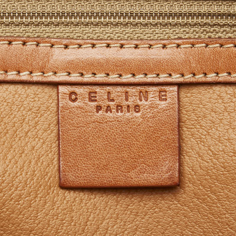 セリーヌ マカ トートバッグ ハンドバッグ ブラウン PVC レザー レディース CELINE 【中古】