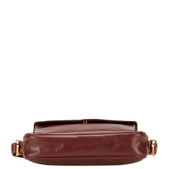 カルティエ マストライン ショルダーバッグ ワインレッド レザー レディース CARTIER 【中古】