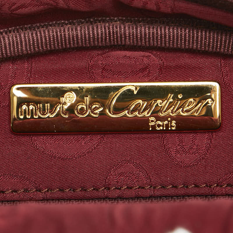 カルティエ マストライン ショルダーバッグ ワインレッド レザー レディース CARTIER 【中古】