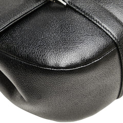 ブルガリ ロゴ トートバッグ ハンドバッグ ブラック レザー レディース BVLGARI 【中古】