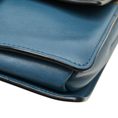 クロエ ロゴ ショルダーバッグ ブルー ブラック レザー スエード レディース Chloe 【中古】