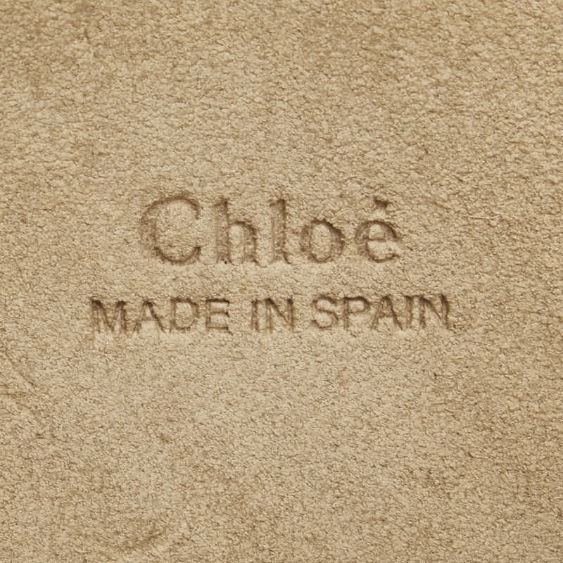 クロエ ロゴ ショルダーバッグ ブルー ブラック レザー スエード レディース Chloe 【中古】