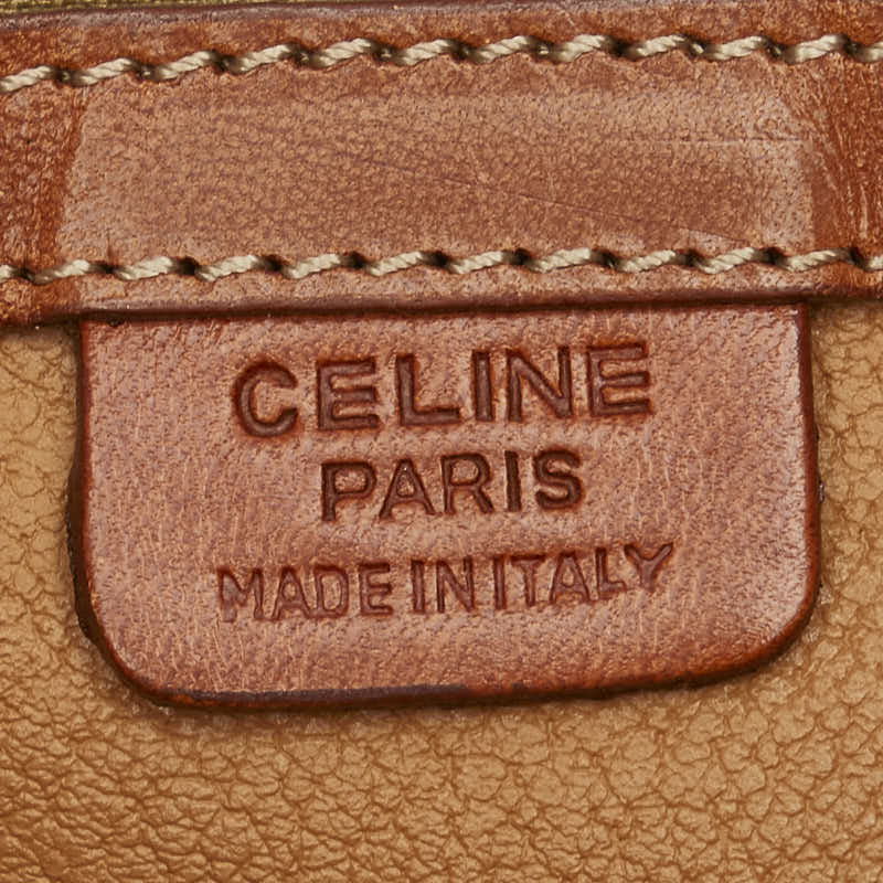 セリーヌ マカダム トートバッグ ショルダーバッグ ブラウン PVC レザー レディース CELINE 【中古】