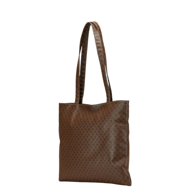 セリーヌ マカダム トートバッグ ショルダーバッグ ブラウン PVC レザー レディース CELINE 【中古】