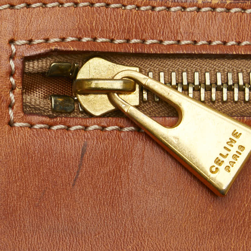 セリーヌ マカダム トートバッグ ショルダーバッグ ブラウン PVC レザー レディース CELINE 【中古】