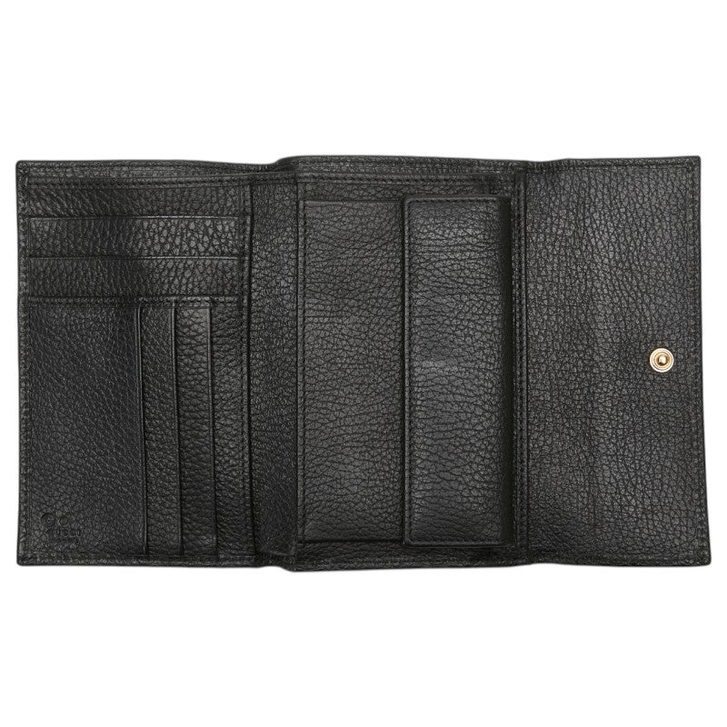 グッチ 三つ折り財布 346057 ブラック レザー メンズ GUCCI 【中古】