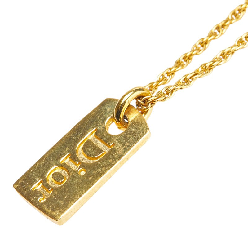 ディオール Diorロゴプレート ネックレス ゴールド メッキ レディース Dior 【中古】