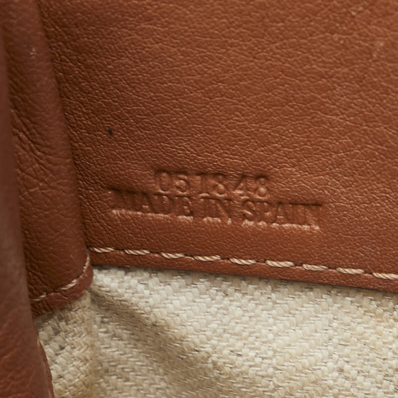 ロエベ ハンモック ドローストリングバッグ ミニ ハンドバッグ ショルダーバッグ 2WAY ブラウン レザー レディース LOEWE 【中古】