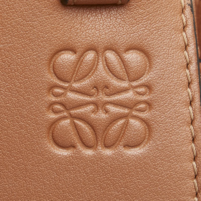 ロエベ ハンモック ドローストリングバッグ ミニ ハンドバッグ ショルダーバッグ 2WAY ブラウン レザー レディース LOEWE 【中古】