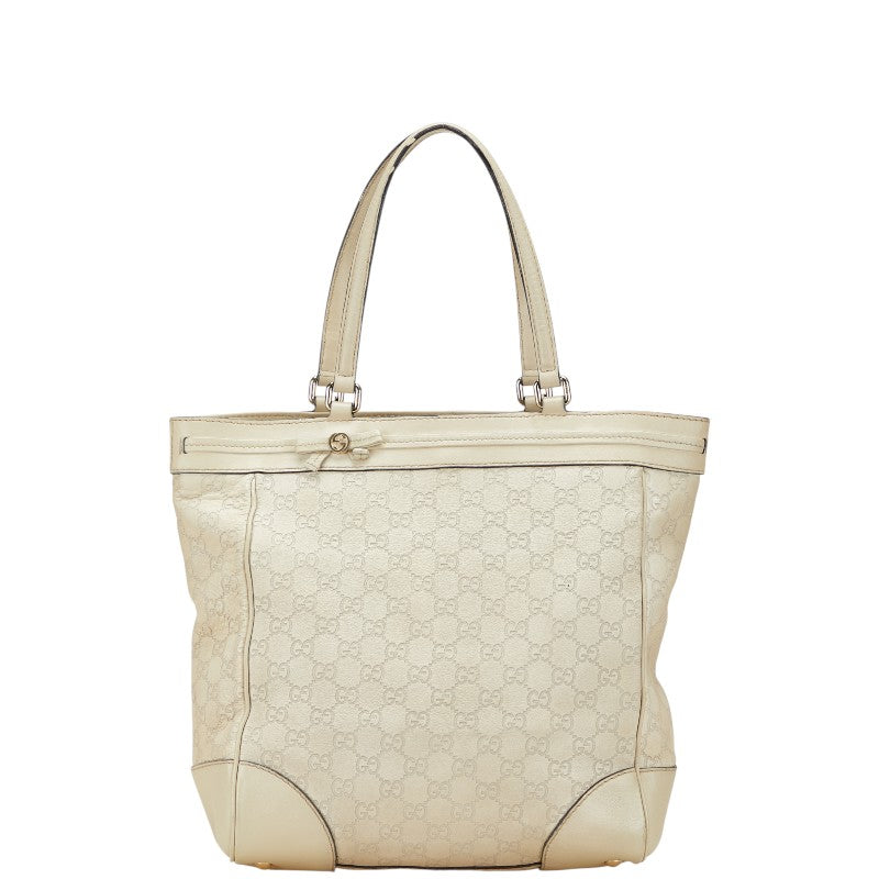 グッチ グッチシマ トートバッグ ハンドバッグ 257062 ホワイト アイボリー レザー レディース GUCCI 【中古】