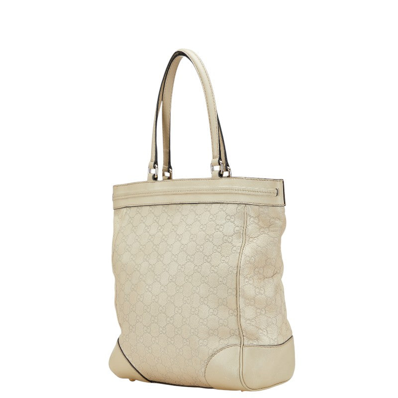 グッチ グッチシマ トートバッグ ハンドバッグ 257062 ホワイト アイボリー レザー レディース GUCCI 【中古】