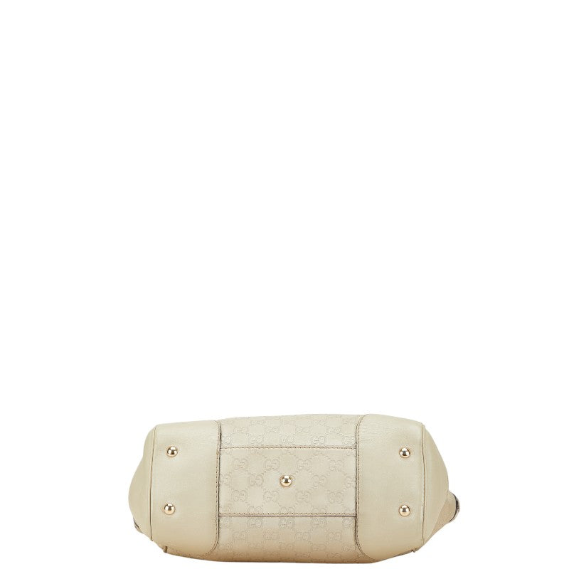 グッチ グッチシマ トートバッグ ハンドバッグ 257062 ホワイト アイボリー レザー レディース GUCCI 【中古】