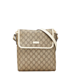 グッチ GGスプリーム 斜め掛け ショルダーバッグ 223666 ベージュ アイボリー PVC レザー レディース GUCCI 【中古】