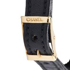 シャネル ココマーク ブレスレット ブラック ゴールド レザー メッキ レディース CHANEL 【中古】