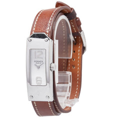 エルメス ケリー2 ドゥブルトゥール 腕時計 KT1.210 クオーツ ホワイト文字盤 ステンレススチール レザー レディース HERMES 【中古】
