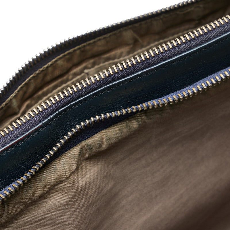 ボッテガヴェネタ イントレチャート 斜め掛け ショルダーバッグ ネイビー レザー レディース BOTTEGAVENETA 【中古】