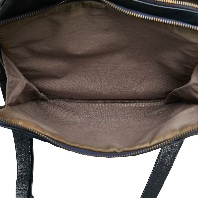 ボッテガヴェネタ イントレチャート 斜め掛け ショルダーバッグ ネイビー レザー レディース BOTTEGAVENETA 【中古】