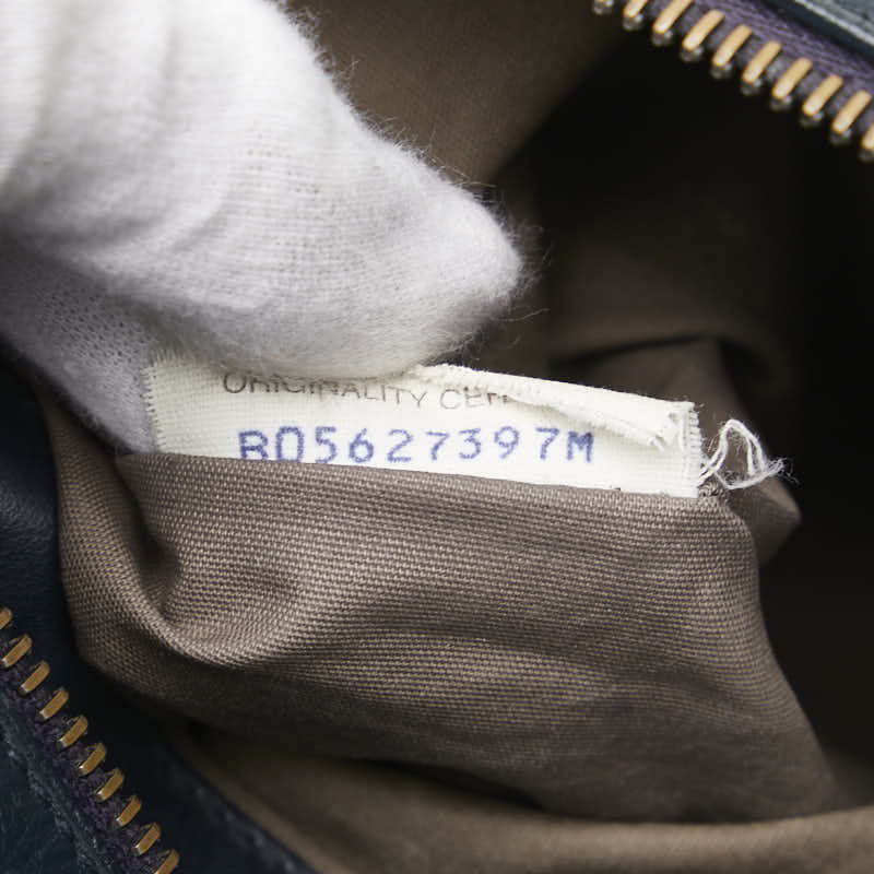 ボッテガヴェネタ イントレチャート 斜め掛け ショルダーバッグ ネイビー レザー レディース BOTTEGAVENETA 【中古】