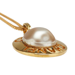 シャネル ロゴ パール ネックレス ゴールド メッキ レディース CHANEL 【中古】