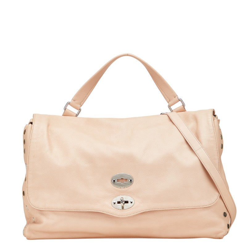 ザネラート ポスティーナ ハンドバッグ ショルダーバッグ 2WAY ピンク レザー レディース ZANELLATO 【中古】