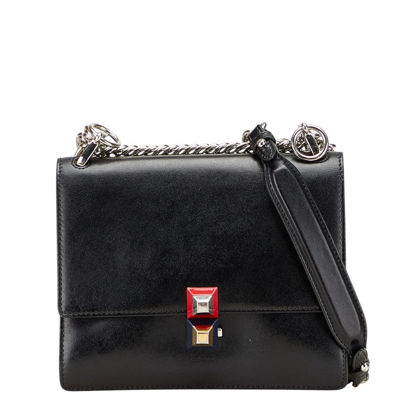 フェンディ キャナイ ショルダーバッグ ブラック レザー レディース FENDI 【中古】
