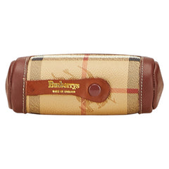 バーバリー ノバチェック シャドーホース ゴルフボールケース ゴルフボールセット ベージュ ブラウン PVC レザー ユニセックス BURBERRY 【中古】