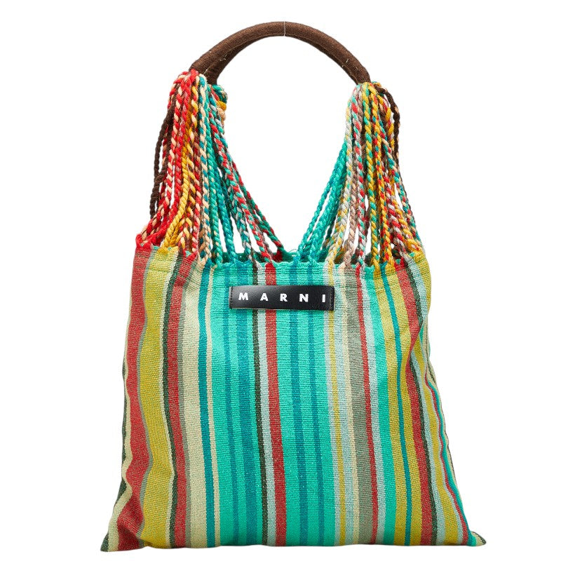 マルニ フラワーカフェ ハンモック ストライプ トートバッグ ショルダーバッグ マルチカラー ポリエステル レディース MARNI 【中古】