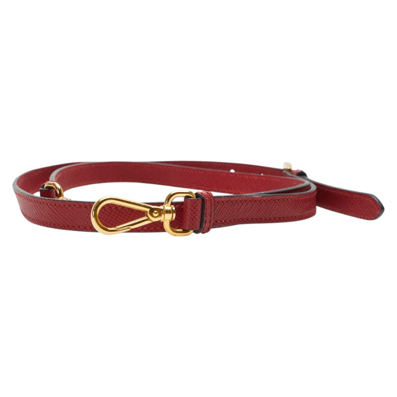 プラダ ショルダーストラップ レッド レザー レディース PRADA 【中古】