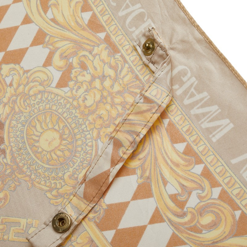 ヴェルサーチェ 花 フラワー モチーフ 折り畳み傘 ゴールド ブラウン ポリエステル レディース VERSACE 【中古】