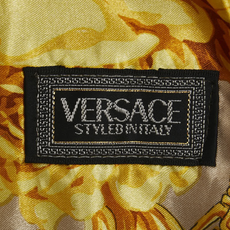 ヴェルサーチェ 花 フラワー モチーフ 折り畳み傘 ゴールド ブラウン ポリエステル レディース VERSACE 【中古】
