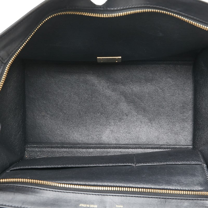 セリーヌ トラペーズ クロコ型押 ハンドバッグ ショルダーバッグ 2WAY ブラック レザー レディース CELINE 【中古】