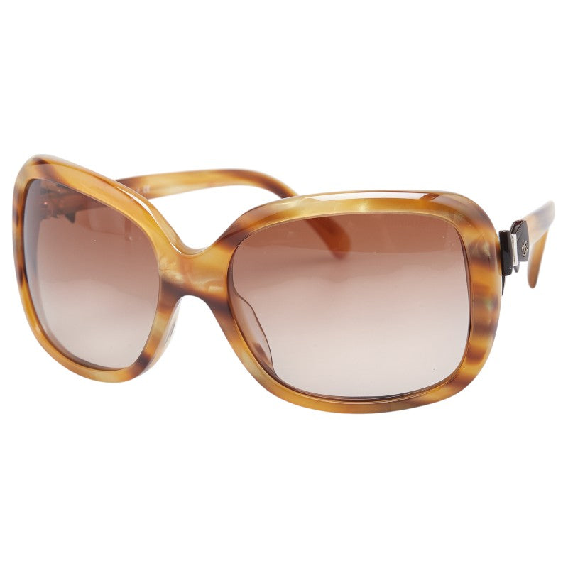 シャネル ココマーク リボン サングラス 5171-A ベージュ ブラウン プラスチック レディース CHANEL 【中古】