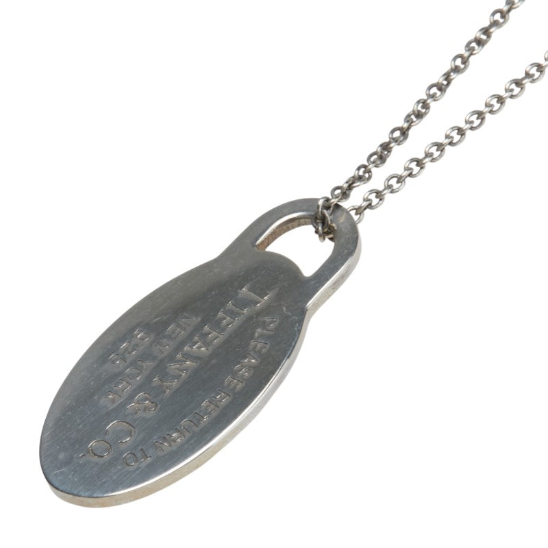 ティファニー プリーズリターントゥ プレート チェーン ペンダントネックレス SV925 シルバー レディース TIFFANY&Co. 【中古】