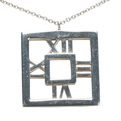 ティファニー アトラス スクエア オープン ネックレス SV925 シルバー レディース TIFFANY&Co. 【中古】