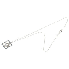 ティファニー アトラス スクエア オープン ネックレス SV925 シルバー レディース TIFFANY&Co. 【中古】