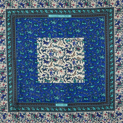 エルメス カレ90 CHASSE EN INDE インドの狩猟 スカーフ ブルー ホワイト マルチカラー シルク レディース HERMES 【中古】