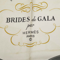 エルメス カレ90 BRIDES de GALA 式典用馬靭 スカーフ ピンク ホワイト マルチカラー シルク レディース HERMES 【中古】