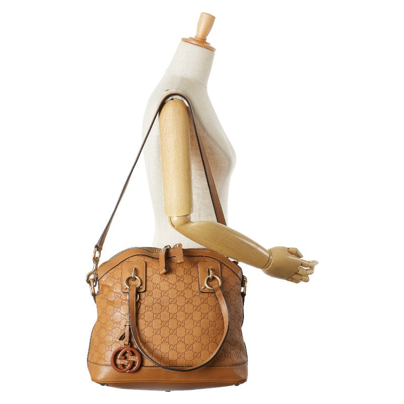 グッチ グッチシマ トートバッグ ワンショルダーバッグ 2WAY 247279 ブラウン レザー レディース GUCCI 【中古】