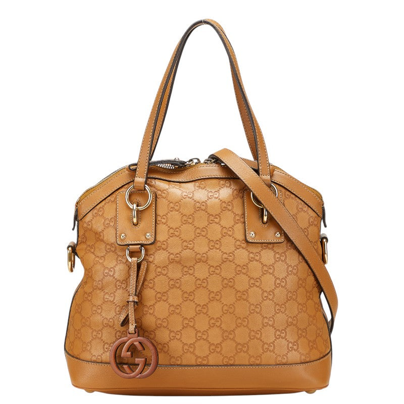 グッチ グッチシマ トートバッグ ワンショルダーバッグ 2WAY 247279 ブラウン レザー レディース GUCCI 【中古】