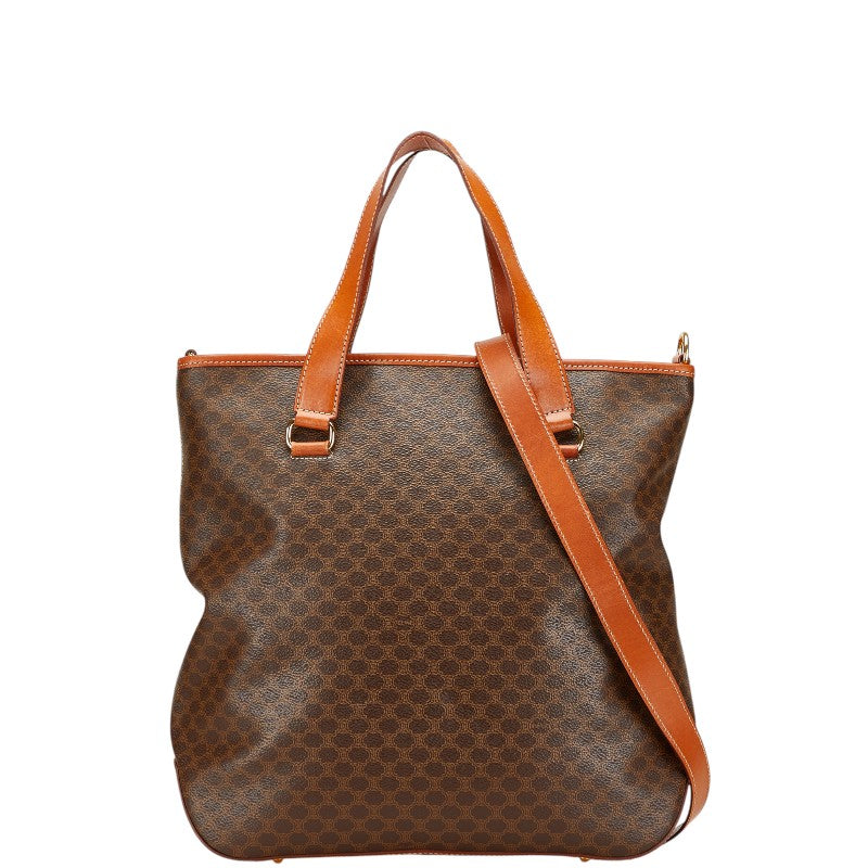 セリーヌ マカダム ハンドバッグ ショルダーバッグ 2WAY ブラウン PVC レザー レディース CELINE 【中古】