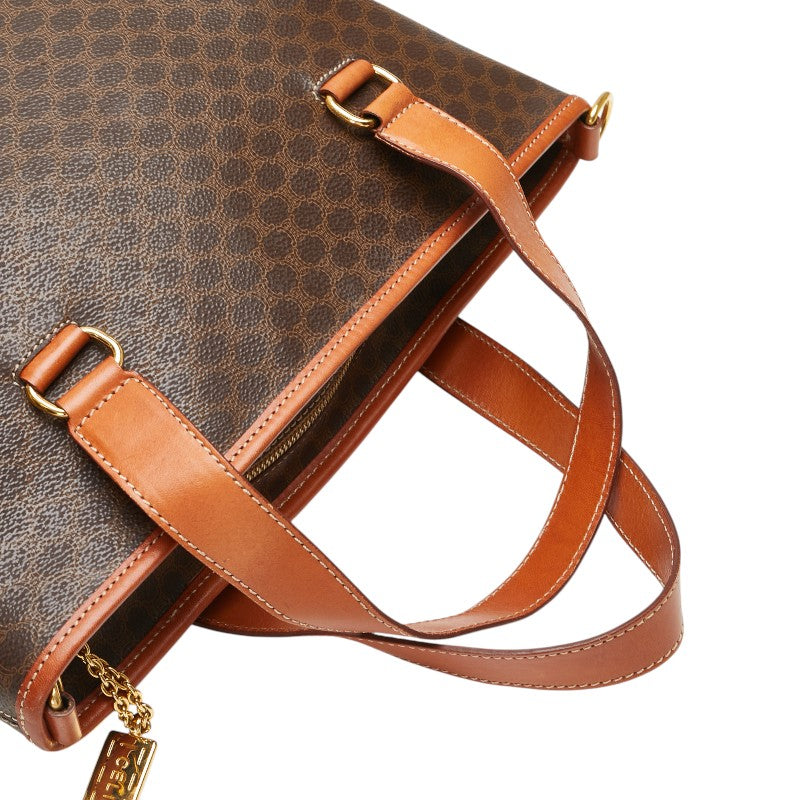 セリーヌ マカダム ハンドバッグ ショルダーバッグ 2WAY ブラウン PVC レザー レディース CELINE 【中古】