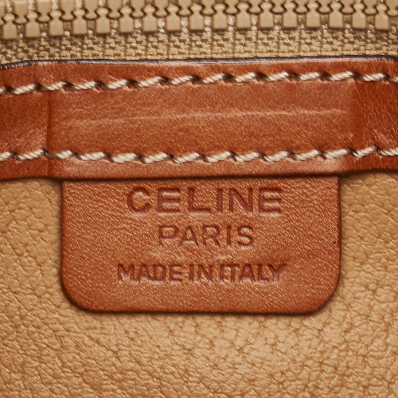 セリーヌ マカダム ハンドバッグ ショルダーバッグ 2WAY ブラウン PVC レザー レディース CELINE 【中古】