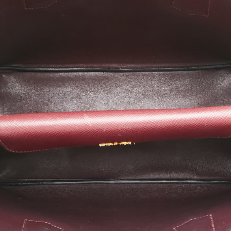 プラダ 三角ロゴプレート ハンドバッグ ショルダーバッグ 2WAY ワインレッド サフィアーノレザー レディース PRADA 【中古】