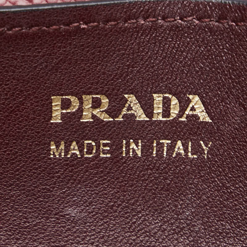 プラダ 三角ロゴプレート ハンドバッグ ショルダーバッグ 2WAY ワインレッド サフィアーノレザー レディース PRADA 【中古】