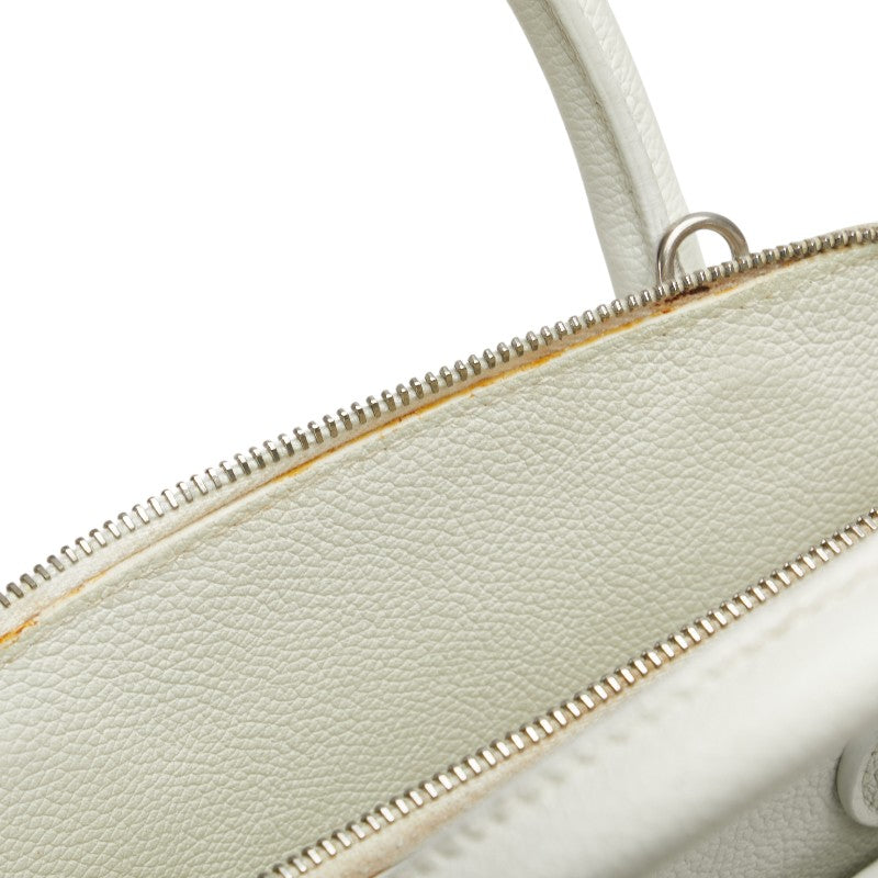 バレンシアガ ヴィル トップハンドルS ハンドバッグ ホワイト ピンク レザー レディース BALENCIAGA 【中古】