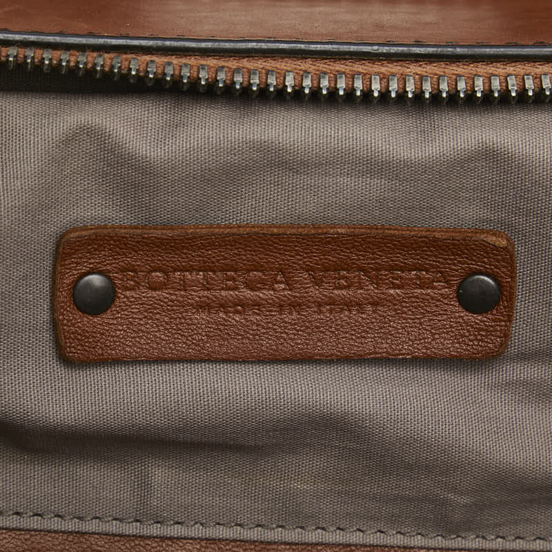 ボッテガヴェネタ イントレチャート ビジネスバッグ ショルダーバッグ ブラウン レザー メンズ BOTTEGAVENETA 【中古】