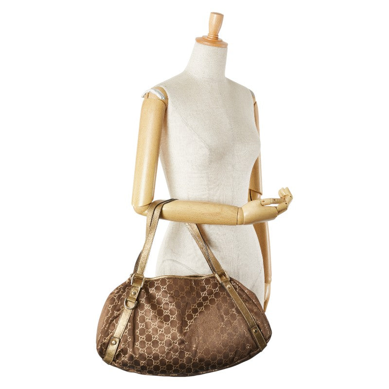 グッチ GGキャンバス アビー トートバッグ ハンドバッグ 130736 ブラウン ゴールド キャンバス レザー レディース GUCCI 【中古】